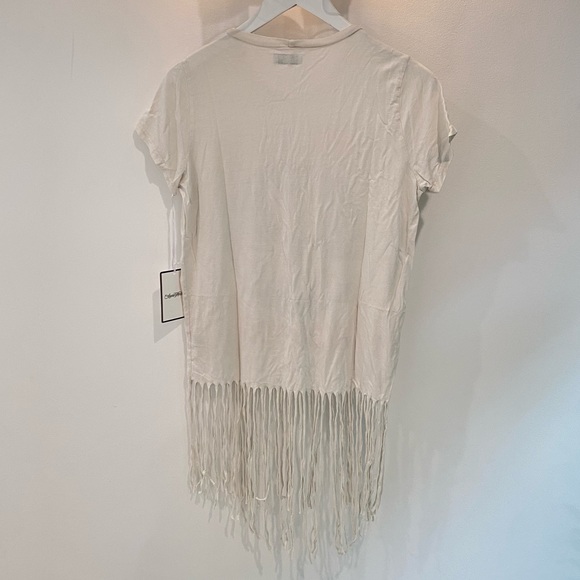Lauren Moshi White and Red Fringe Tee - Picture 6 of 7